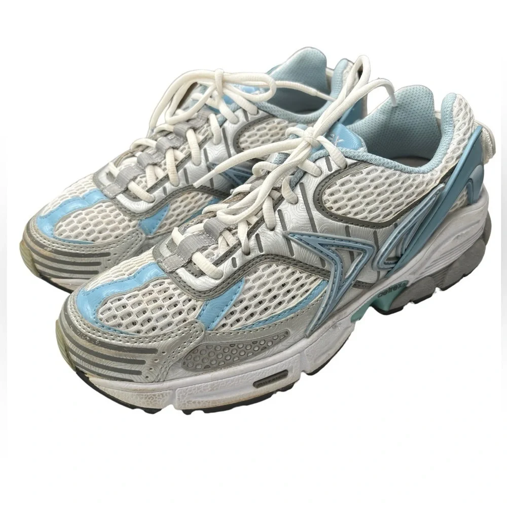 Aetrex Womens Athletic Shoe White Q562 Lace Up Sz 8.5 Sneaker Adjustable Fit EUC